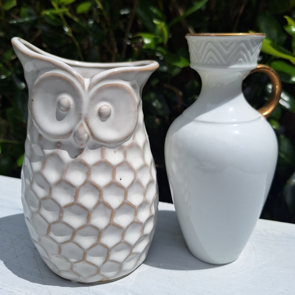 Owl Vase Vintage Porcelain Vases Made Germany Something Old & New Gifts for Her